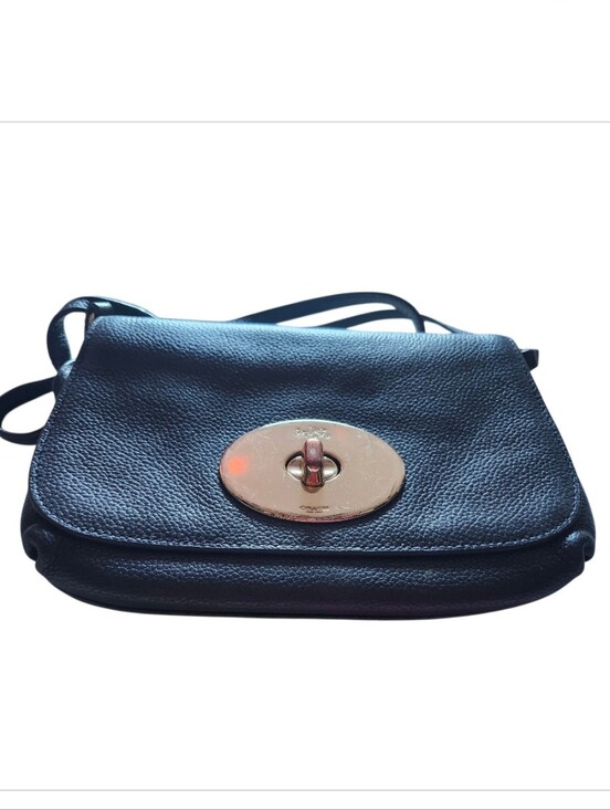 Coach Handbags - Coach Liv Classic Black Leather Turnlock Crossbody Bag G1721